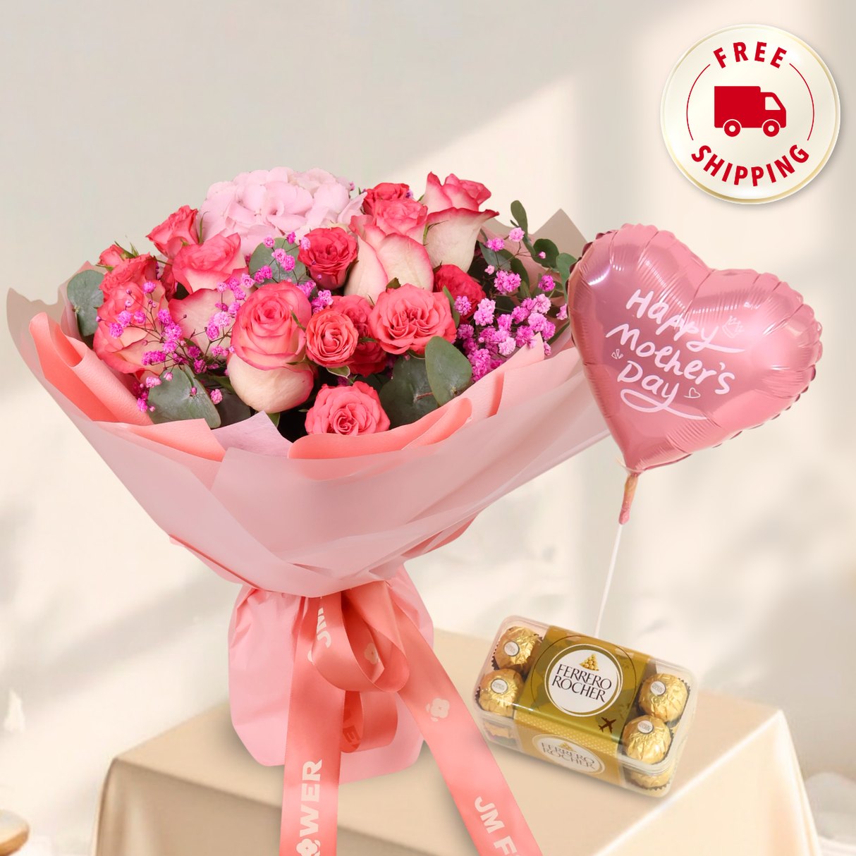 Loving Grace (Hydrangea, Rose, Rose Spray) - Mother's Day Bouquet