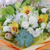 Luba (5 Roses, 3 Protea, Lilies) - Luxe Giant Bouquet