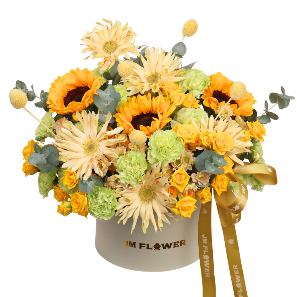 Luna (Sunflowers, Carnations) - Flower Box