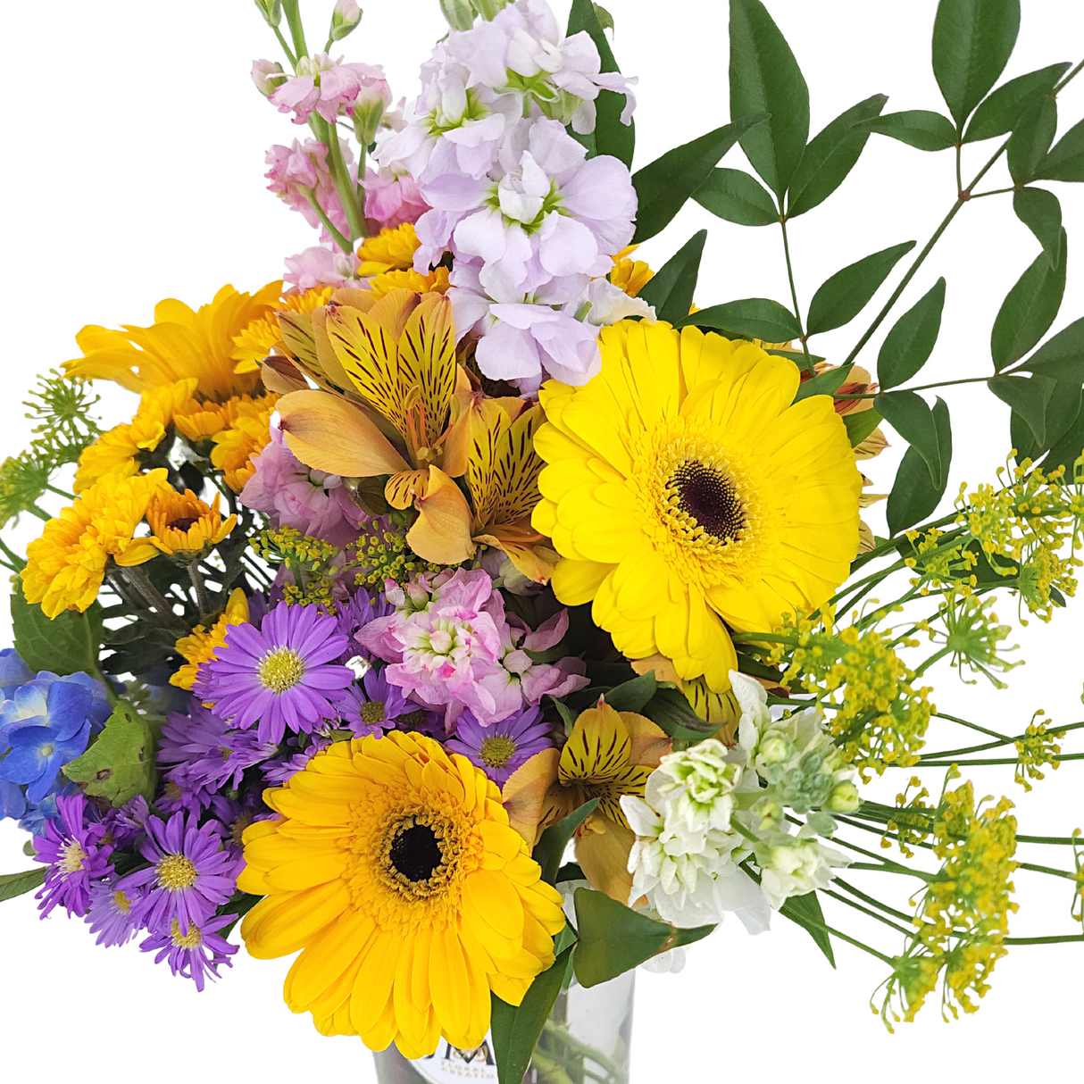 maritza Blue and Yellow Vase Arrangement Birthday Flower Bouquet Singapore