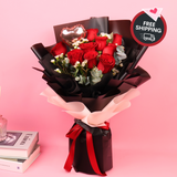 Midnight Love (9 Roses) - Valentine Flower Bouquet