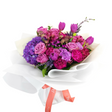 mulberry Hydrangeas, Carnations and Roses Birthday Flower Bouquet Singapore