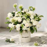 Noelle (Roses, Hydrangeas) - Reflexed Rose Luxe Flower Box