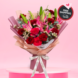 Nurturing Delights (Lily, Rose) - Valentine Flower Bouquet