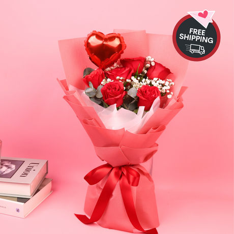 Passion Gesture (6 Roses) - Valentine Flower Bouquet