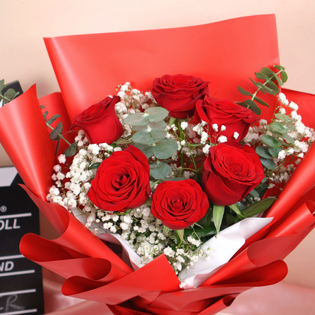 Passion Reel (6 Roses) - Valentine Flower Bouquet