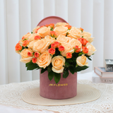 Sunset Charm (Roses, Rose Spray) - Table Flower Arrangement