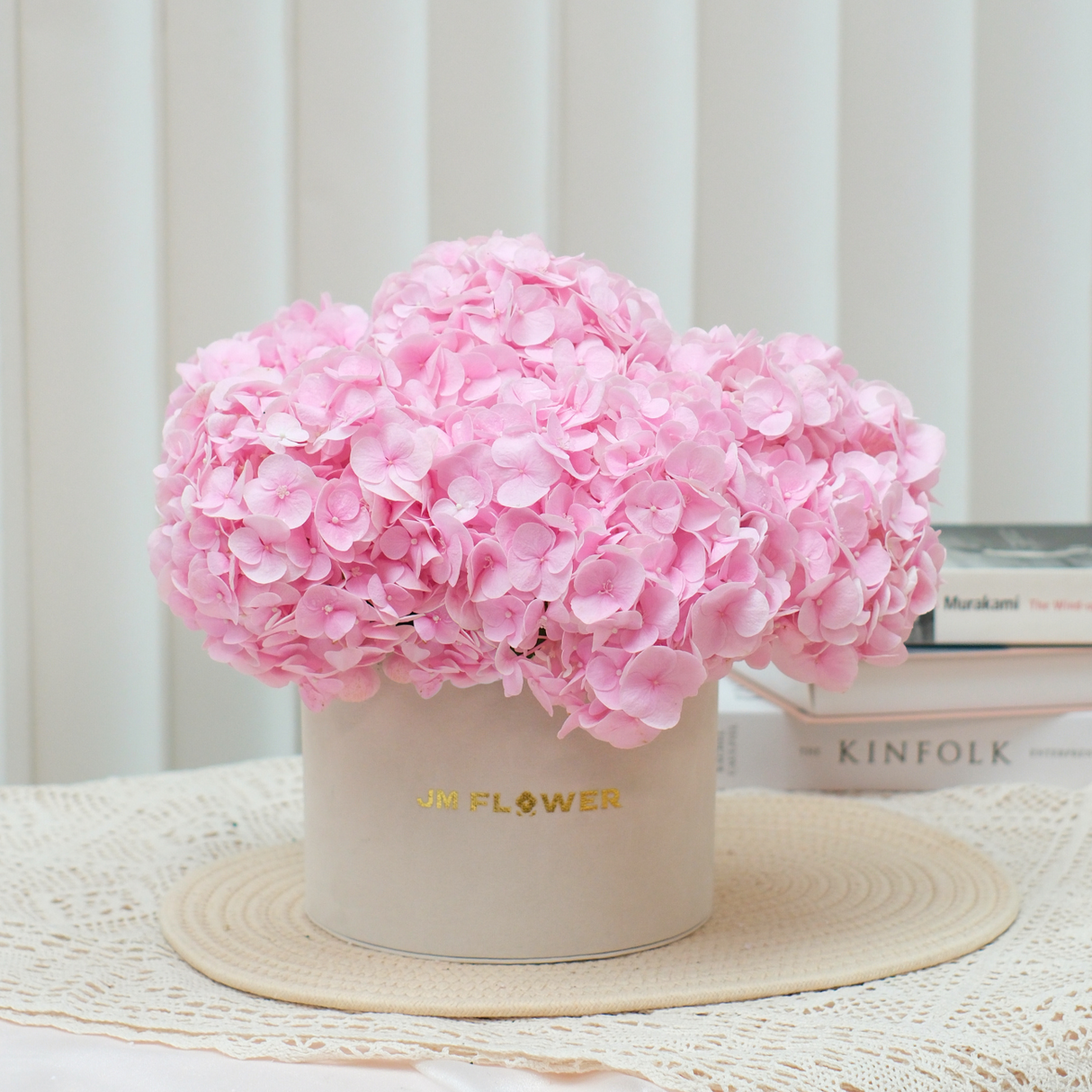 Blush Elegance (Hydrangea) - Table Flower Arrangement