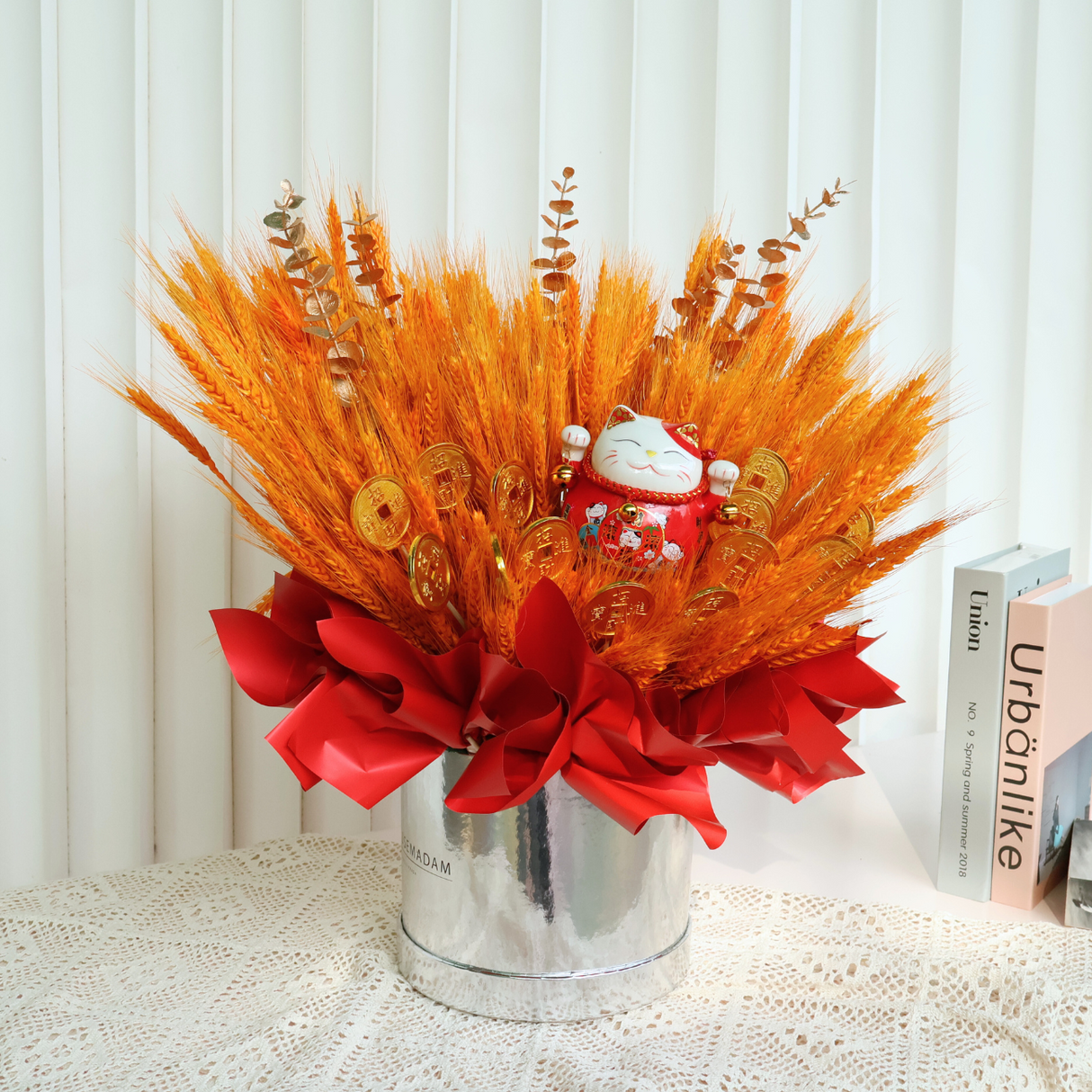 Wealthy Harvest (大卖 Dry Wheat) - Table Flower Arrangement