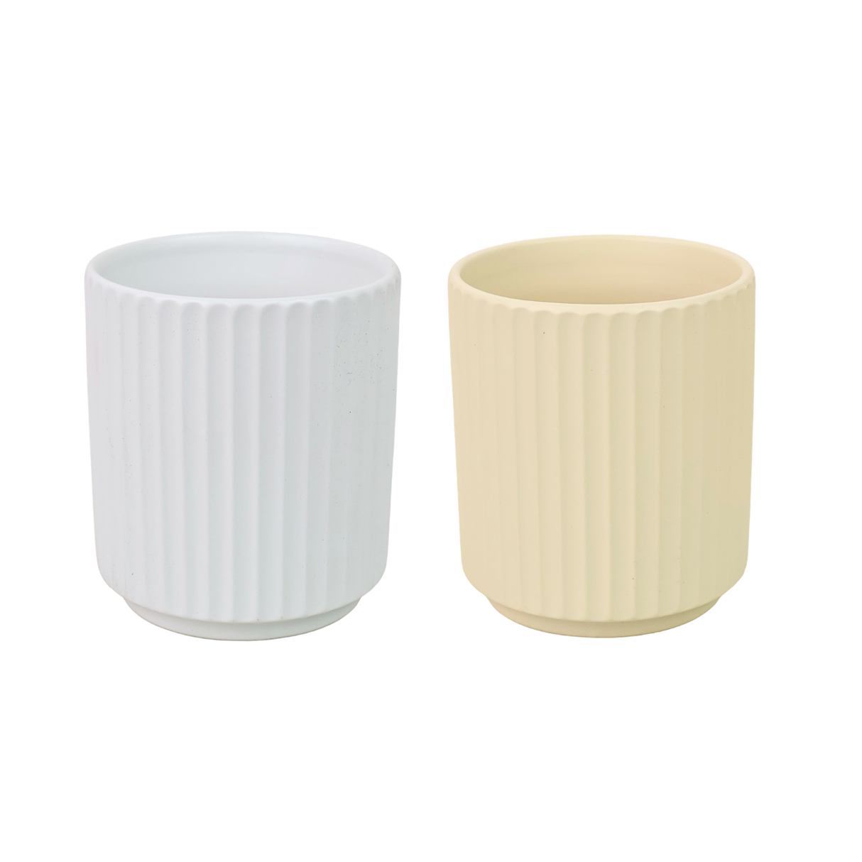 Pastel Ribbed Ceramic Pot