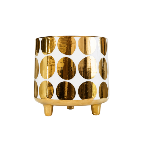 Glossy Gold Ceramic Pot
