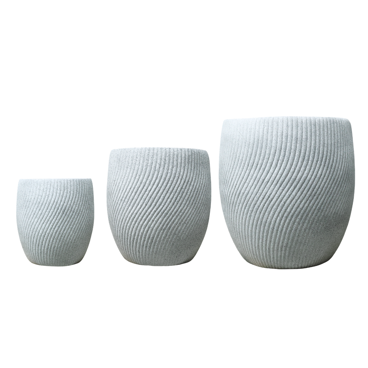 Grey Waveline Ceramic Pot