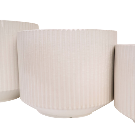 White Ridge Ceramic Pot