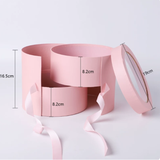 Round Flower Gift Box with Ribbon