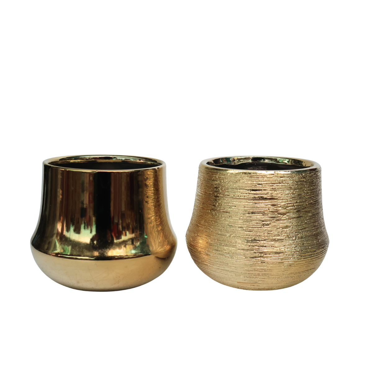 Metallic Gold Ceramic Pot