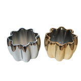 Grooved Metallic Ceramic Pot