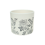 Floral Embossed Ceramic Pot