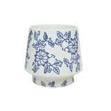 Floral Embossed Ceramic Pot