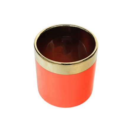Orange Round Ceramic Pot