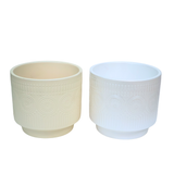 Embossed Daisy Ceramic Pot