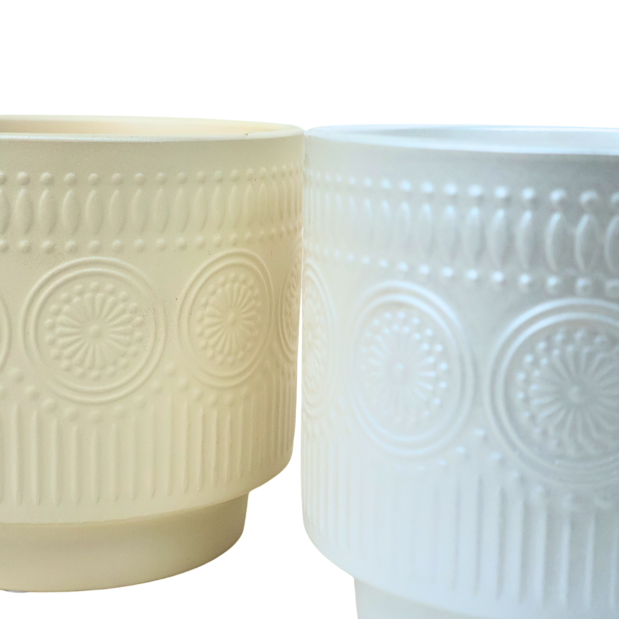 Embossed Daisy Ceramic Pot