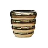 Curvy Metallic Ceramic Pot