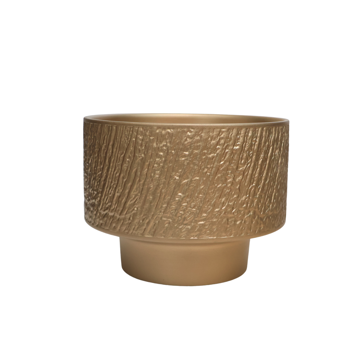 Lacquered Gold Ceramic Pot