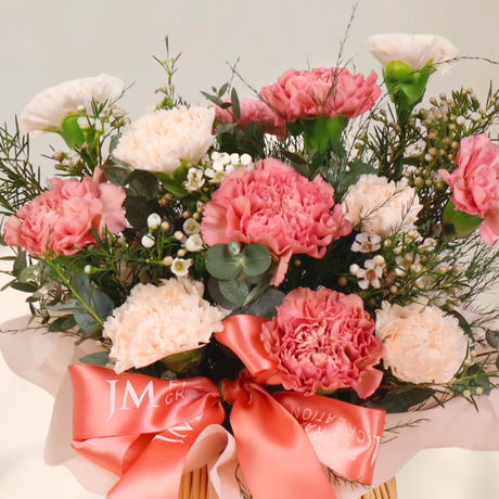 Rose Waltz (12 Carnations) - Mother's Day Basket