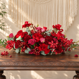 Crimson Elegance (Roses, Carnations) - Table Arrangement