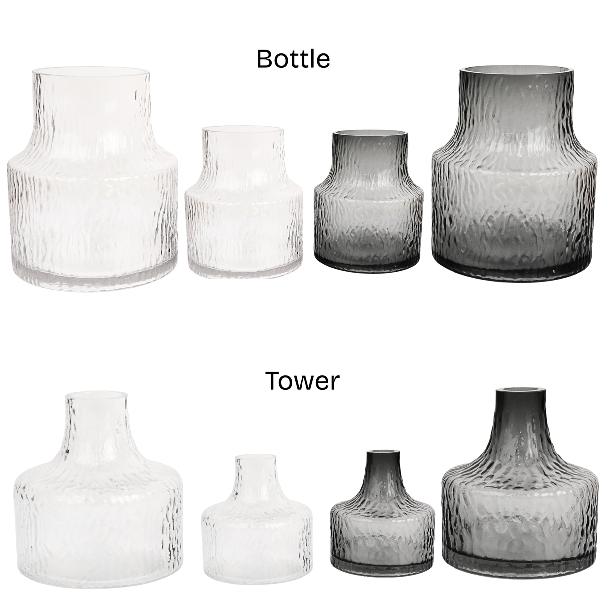Crystal Bark Glass Vase