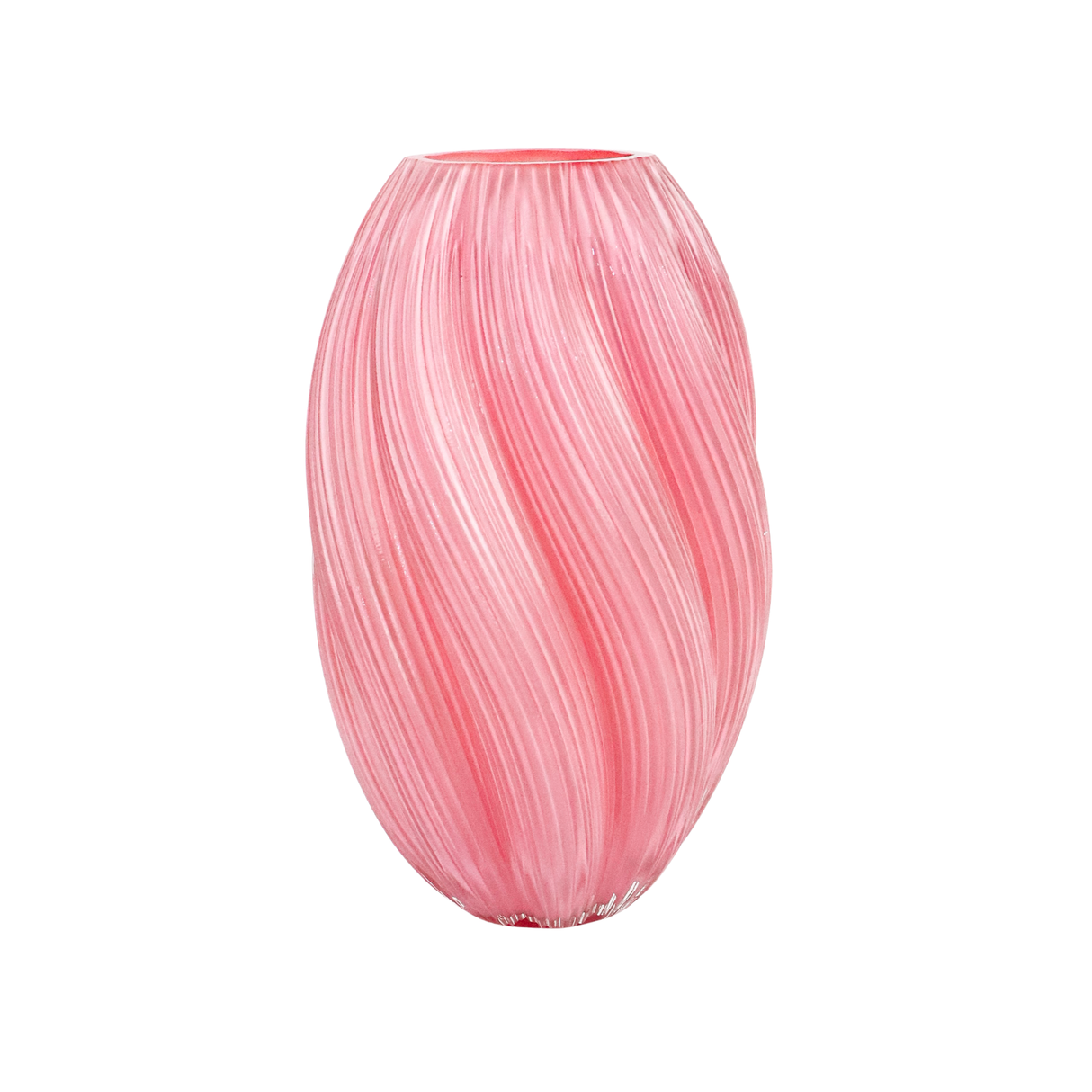 Glass Pink Twist Vase