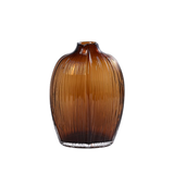 Ribbed Brown Glass Vase