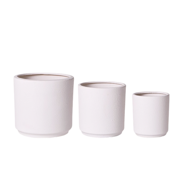 Java Pot White White Ceramic Pot | JM Flower