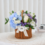 Delfina (Roses, Hydrangea, Mattiola) - Flower Basket