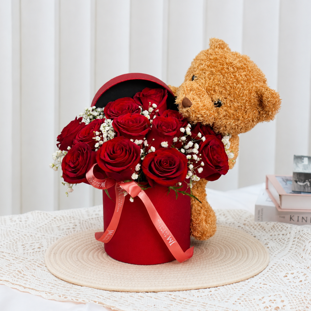 Heartfelt Love (12 Roses) - Table Flower Arrangement