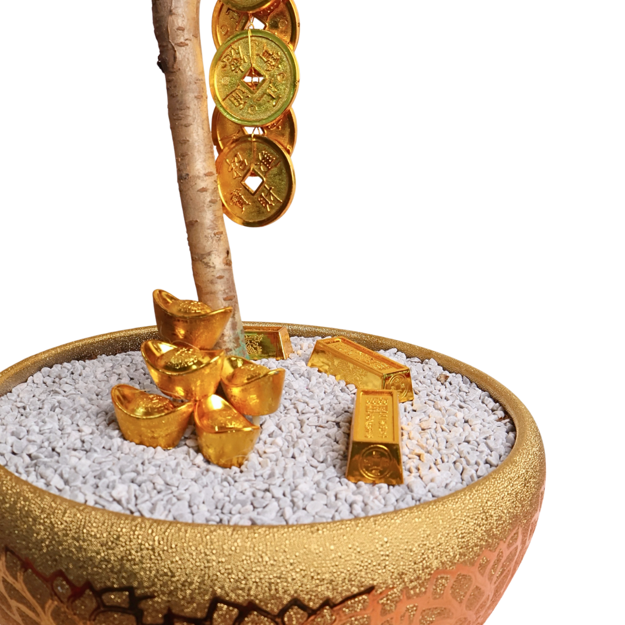 Cherry Blossom in Gold Pot - CNY Plant