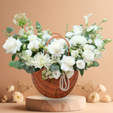 Pure Elegance (Freesia, Eustoma, Calla Lily) - Mother's Day Flower Basket