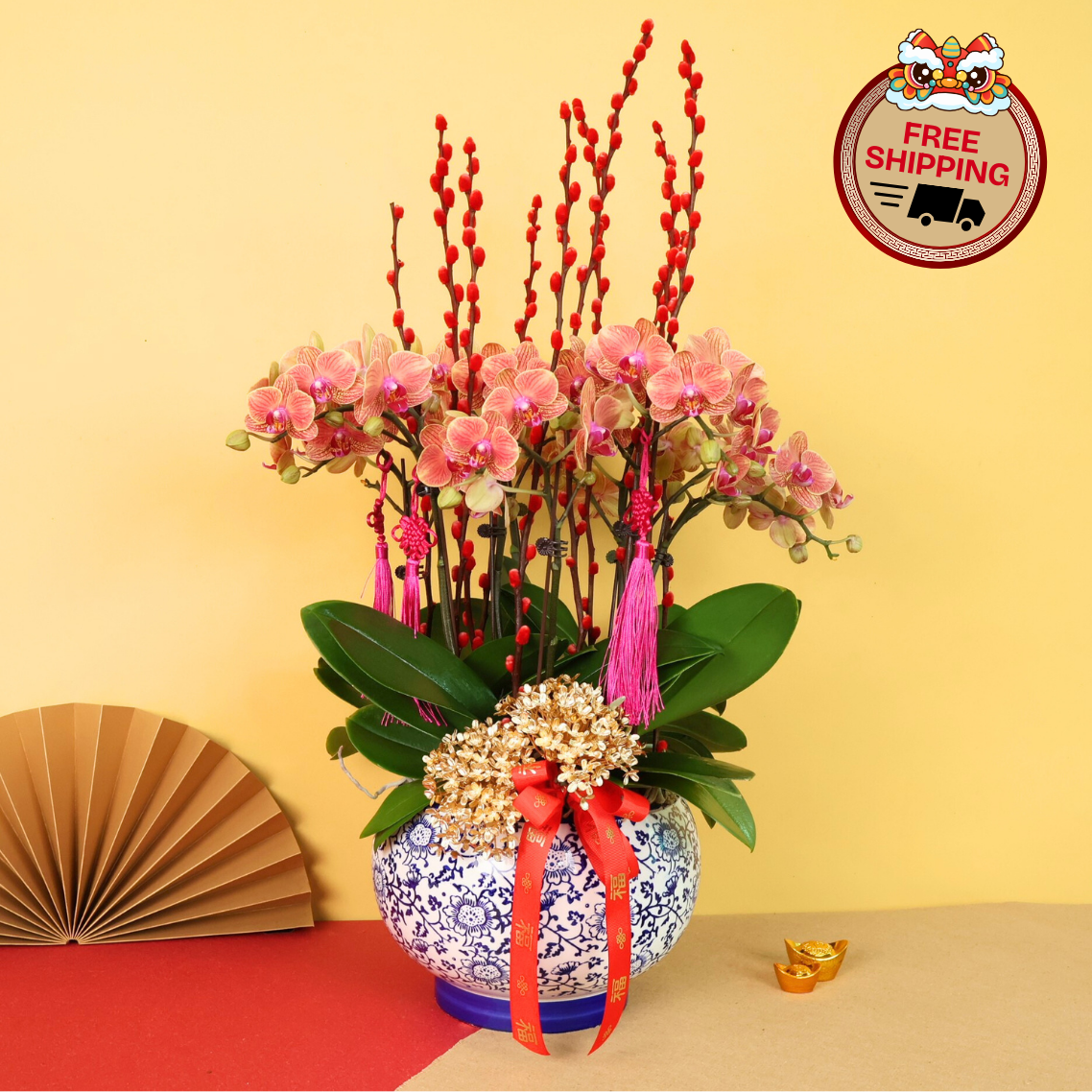 Refined Prosperity (8 Stalks) - Orchid Phalaenopsis