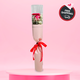 Rose Single Stalk with Baby's Breath - Valentine Single Stalk