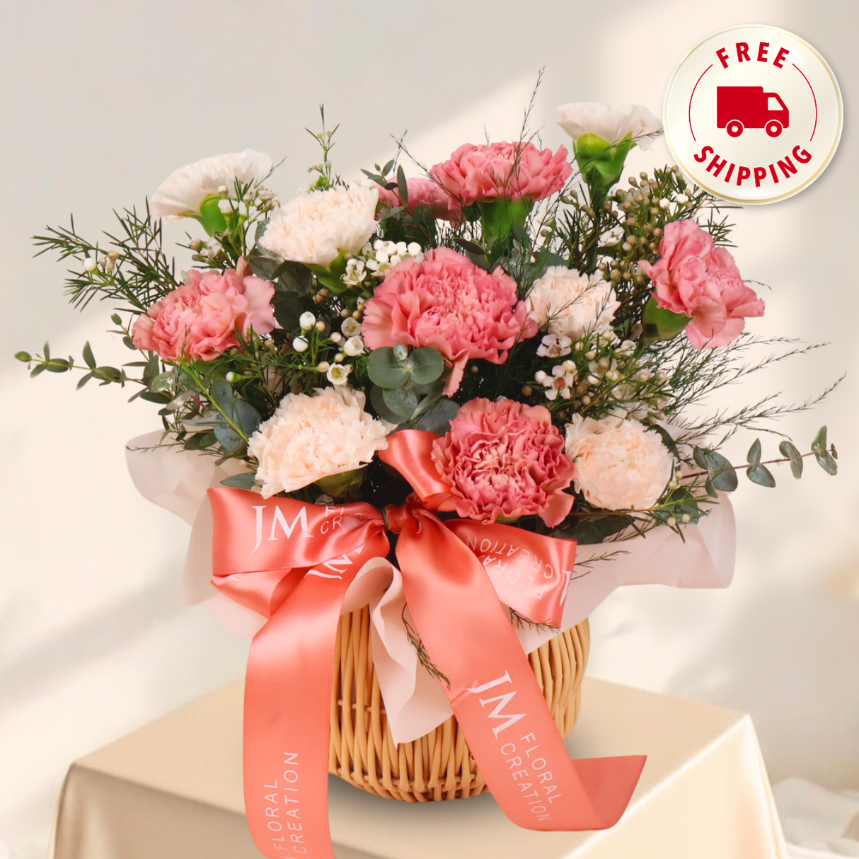 Rose Waltz (12 Carnations) - Mother's Day Basket