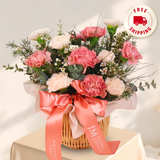 Rose Waltz (12 Carnations) - Mother's Day Basket