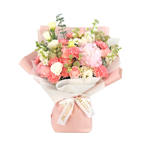 roseline Hydrangeas, Carnations and Roses Birthday Flower Bouquet Singapore