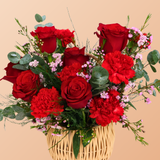 Rouge Radiance (6 Roses, 6 Carnations)