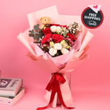 Snuggle Whisper (6 Roses) - Valentine Flower Bouquet