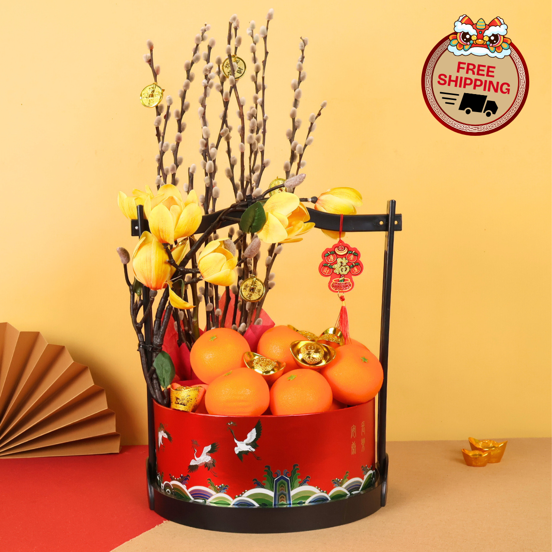 Soaring Wealth (38 Oranges) - Orange and Flower CNY Hamper