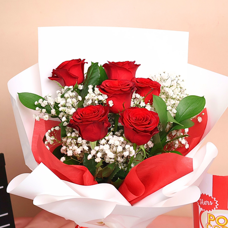 Starlit Romance (6 Roses) - Valentine Flower Bouquet