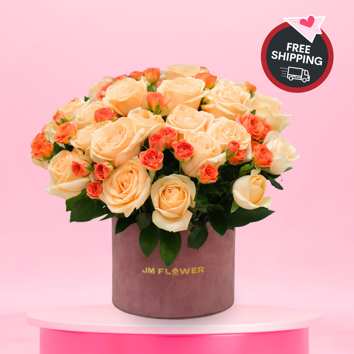 Sunset Charm (Roses, Rose Spray) - Valentine Flower Box