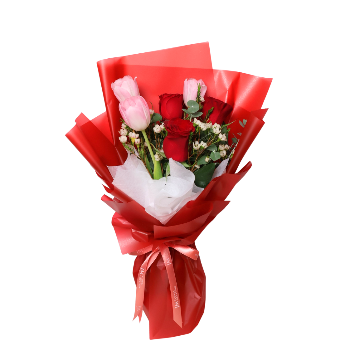 Symphony Love (3 Tulip, 3 Roses) - Flower Bouquet – JM Flower