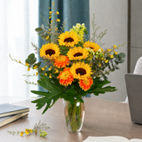 Tahlia (5 sunflower, 3 Gerberas) - Vase Arrangement