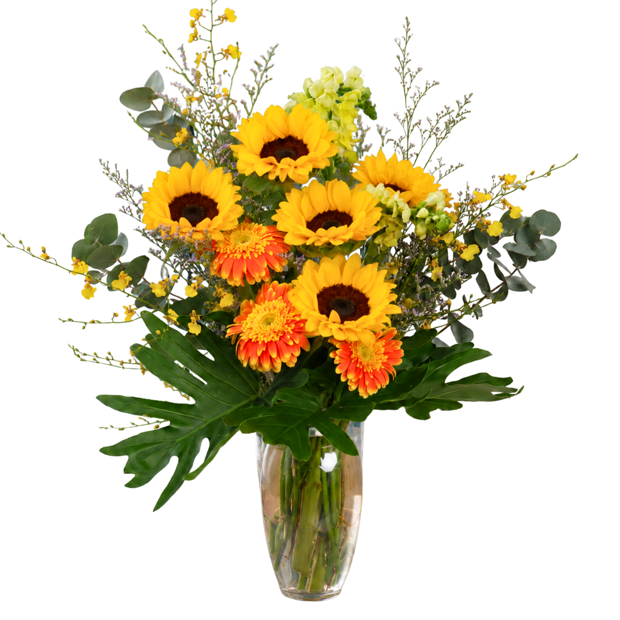 Tahlia (5 sunflower, 3 Gerberas) - Vase Arrangement